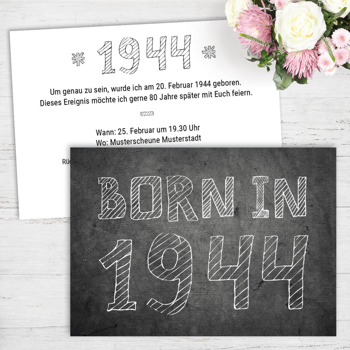 Einladung zum 80. Geburtstag: Born in 1944 Individuelle Einladung